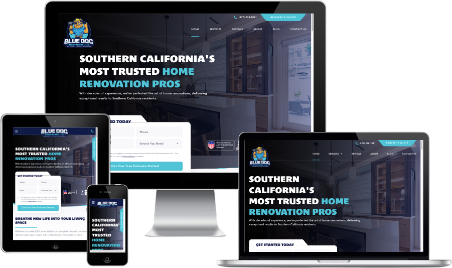 Renovations website mockup