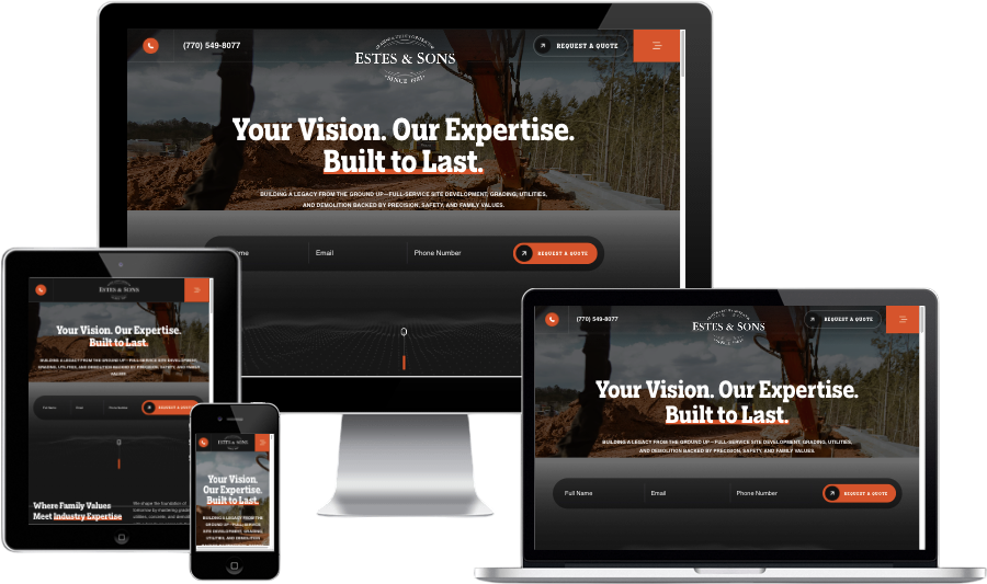 Utility website mockup
